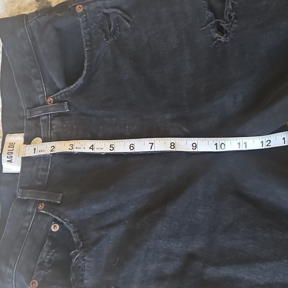 AGOLDE high-rise straight leg button fly distressed denim size 24 - Picture 7 of 7